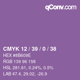 颜色代码: CMYK 12 / 39 / 0 / 38 | qconv.com