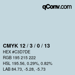 カラーコード: CMYK 12 / 3 / 0 / 13 | qconv.com