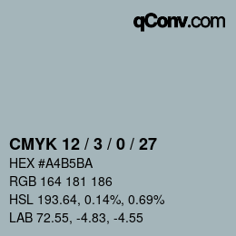Color code: CMYK 12 / 3 / 0 / 27 | qconv.com