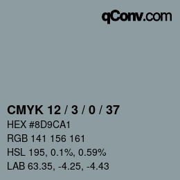 Color code: CMYK 12 / 3 / 0 / 37 | qconv.com