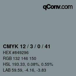 Color code: CMYK 12 / 3 / 0 / 41 | qconv.com