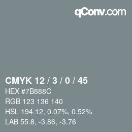 Color code: CMYK 12 / 3 / 0 / 45 | qconv.com