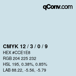 Color code: CMYK 12 / 3 / 0 / 9 | qconv.com