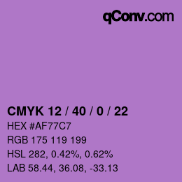 颜色代码: CMYK 12 / 40 / 0 / 22 | qconv.com