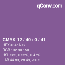 Farbcode: CMYK 12 / 40 / 0 / 41 | qconv.com