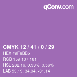 カラーコード: CMYK 12 / 41 / 0 / 29 | qconv.com