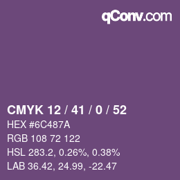 Código de color: CMYK 12 / 41 / 0 / 52 | qconv.com