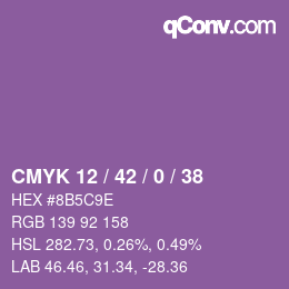 カラーコード: CMYK 12 / 42 / 0 / 38 | qconv.com