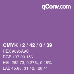 颜色代码: CMYK 12 / 42 / 0 / 39 | qconv.com