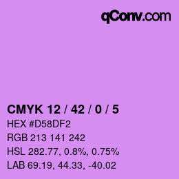 Color code: CMYK 12 / 42 / 0 / 5 | qconv.com