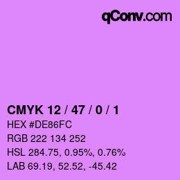 カラーコード: CMYK 12 / 47 / 0 / 1 | qconv.com