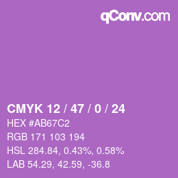 Color code: CMYK 12 / 47 / 0 / 24 | qconv.com