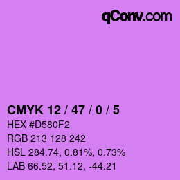 Color code: CMYK 12 / 47 / 0 / 5 | qconv.com