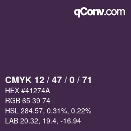 Color code: CMYK 12 / 47 / 0 / 71 | qconv.com