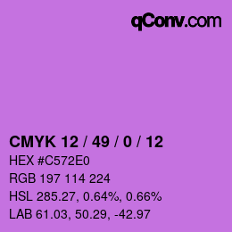 カラーコード: CMYK 12 / 49 / 0 / 12 | qconv.com