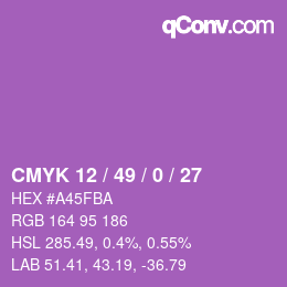 カラーコード: CMYK 12 / 49 / 0 / 27 | qconv.com