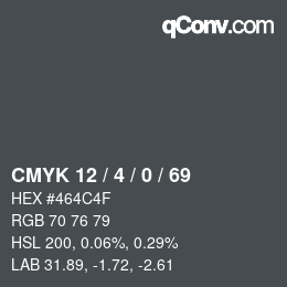 Color code: CMYK 12 / 4 / 0 / 69 | qconv.com