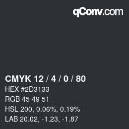 Color code: CMYK 12 / 4 / 0 / 80 | qconv.com