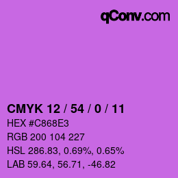 Color code: CMYK 12 / 54 / 0 / 11 | qconv.com