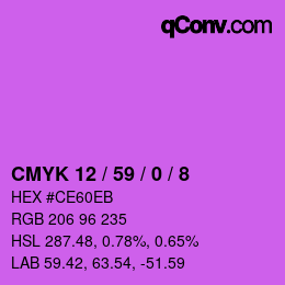 カラーコード: CMYK 12 / 59 / 0 / 8 | qconv.com