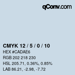 カラーコード: CMYK 12 / 5 / 0 / 10 | qconv.com