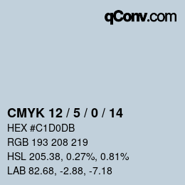 Color code: CMYK 12 / 5 / 0 / 14 | qconv.com