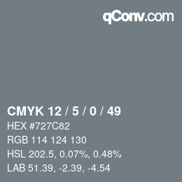 Color code: CMYK 12 / 5 / 0 / 49 | qconv.com