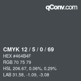 カラーコード: CMYK 12 / 5 / 0 / 69 | qconv.com