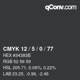 Color code: CMYK 12 / 5 / 0 / 77 | qconv.com