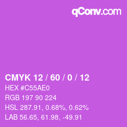カラーコード: CMYK 12 / 60 / 0 / 12 | qconv.com