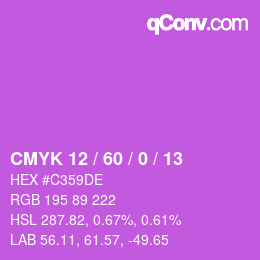 カラーコード: CMYK 12 / 60 / 0 / 13 | qconv.com