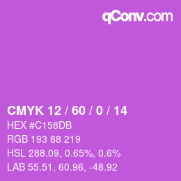 颜色代码: CMYK 12 / 60 / 0 / 14 | qconv.com