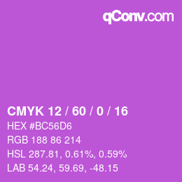 カラーコード: CMYK 12 / 60 / 0 / 16 | qconv.com
