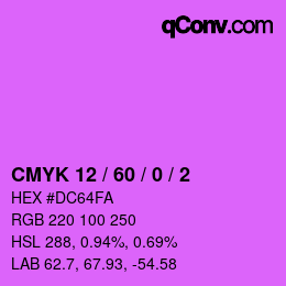 カラーコード: CMYK 12 / 60 / 0 / 2 | qconv.com