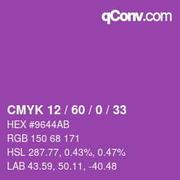 カラーコード: CMYK 12 / 60 / 0 / 33 | qconv.com