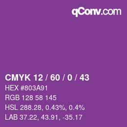 カラーコード: CMYK 12 / 60 / 0 / 43 | qconv.com