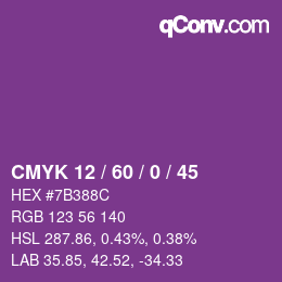 Color code: CMYK 12 / 60 / 0 / 45 | qconv.com