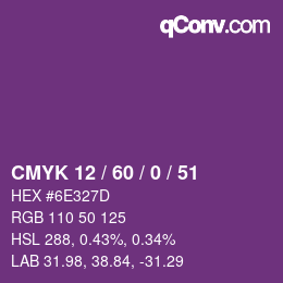 カラーコード: CMYK 12 / 60 / 0 / 51 | qconv.com