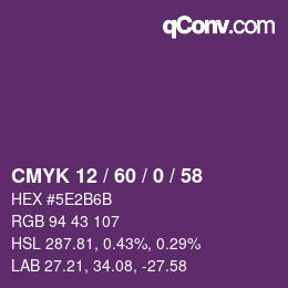 颜色代码: CMYK 12 / 60 / 0 / 58 | qconv.com