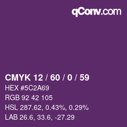 カラーコード: CMYK 12 / 60 / 0 / 59 | qconv.com