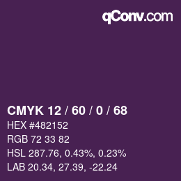 カラーコード: CMYK 12 / 60 / 0 / 68 | qconv.com