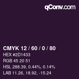 Color code: CMYK 12 / 60 / 0 / 80 | qconv.com