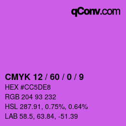 カラーコード: CMYK 12 / 60 / 0 / 9 | qconv.com