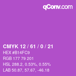 Color code: CMYK 12 / 61 / 0 / 21 | qconv.com