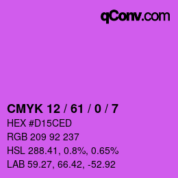 Color code: CMYK 12 / 61 / 0 / 7 | qconv.com