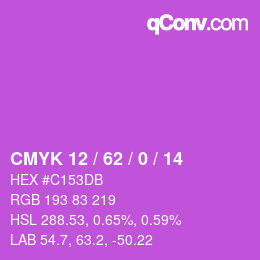 颜色代码: CMYK 12 / 62 / 0 / 14 | qconv.com