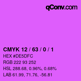 Farbcode: CMYK 12 / 63 / 0 / 1 | qconv.com