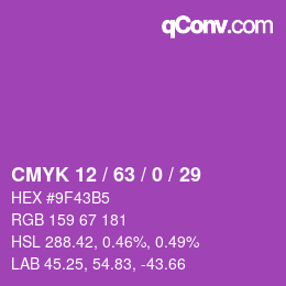 Farbcode: CMYK 12 / 63 / 0 / 29 | qconv.com