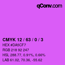 Color code: CMYK 12 / 63 / 0 / 3 | qconv.com