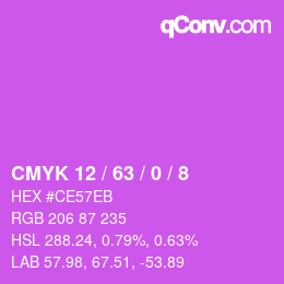 Color code: CMYK 12 / 63 / 0 / 8 | qconv.com